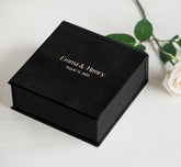 Classic Black Leatherette Personalized Ring Box