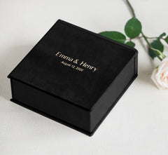 Classic Black Leatherette Personalized Ring Box