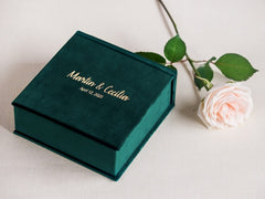 Personalized Velvet Ring Box for Wedding Memories