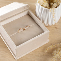Personalized Ivory Velvet Monogram Ring Box