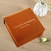 Rustic Terracotta Velvet Personalized Ring Box