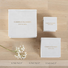 Personalized Velvet Ring Box for Wedding Memories