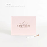 Blush Pink Sweet Sixteen Guest Book Keepsake