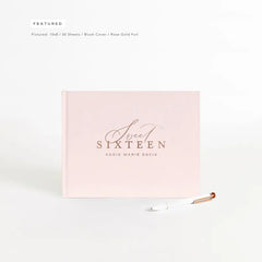 Blush Pink Sweet Sixteen Guest Book Keepsake