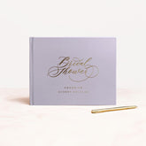 Lavender & Gold Script Bridal Shower Guest Book