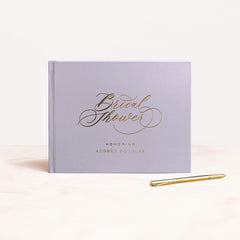 Lavender & Gold Script Bridal Shower Guest Book