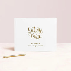 White and Gold Bridal Shower Guest Book