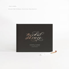 Bridal Shower Guest Book with Rose Gold Foil