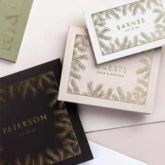 Evergreen & Gold Wedding Guest Book