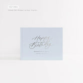 Elegant Silver Foil Birthday Guest Book Keepsake Edition