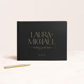 Bold Black & Gold Art Deco Wedding Guest Book