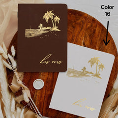 Tropical-Inspired His and Her Vow Books