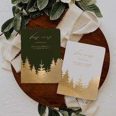 Elegant Forest-Themed His and Her Wedding Vow Books
