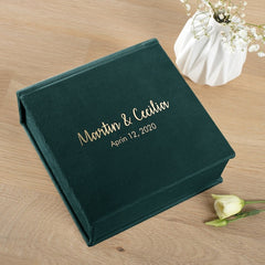 Personalized Velvet Ring Box for Wedding Memories