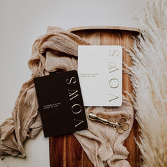 Modern Minimalist Personalized Wedding Vow Book Set