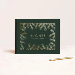 Evergreen & Gold Wedding Guest Book