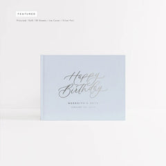 Elegant Silver Foil Birthday Guest Book Keepsake Edition